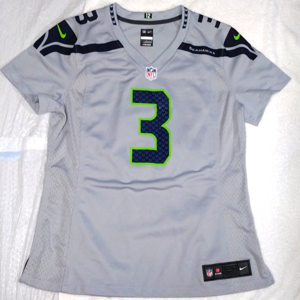 SEATTLE SEAHAWKS JERSEY:  RUSSELL WILSON #3 WOMAN'S size L
